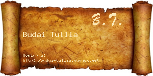 Budai Tullia névjegykártya
